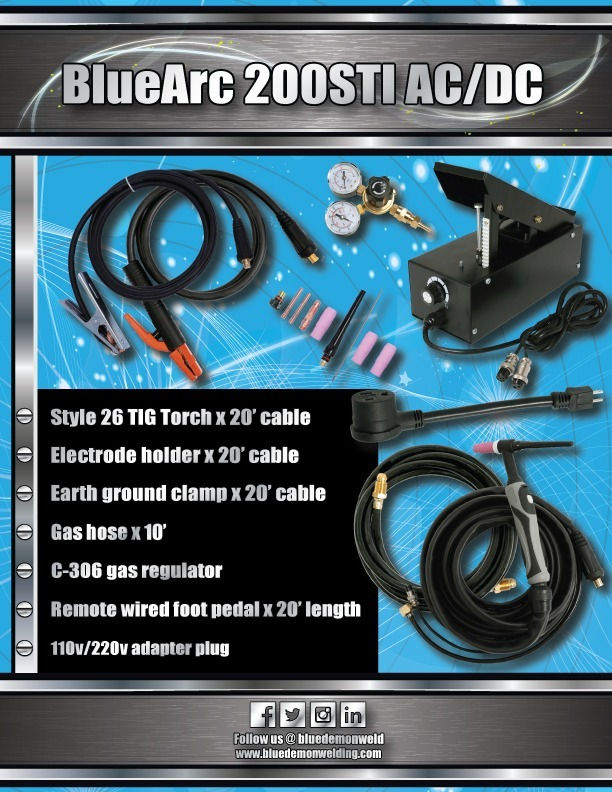Thumbnail: Blue Arc 200STI AC/DC Stick-TIG Inverter Welding Machine, 200AMP