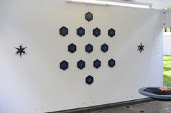 Macrocosmic Birds. 2020. Oil on wood panels. 72'' x 72'' (182.88 cm x 182.88 cm)