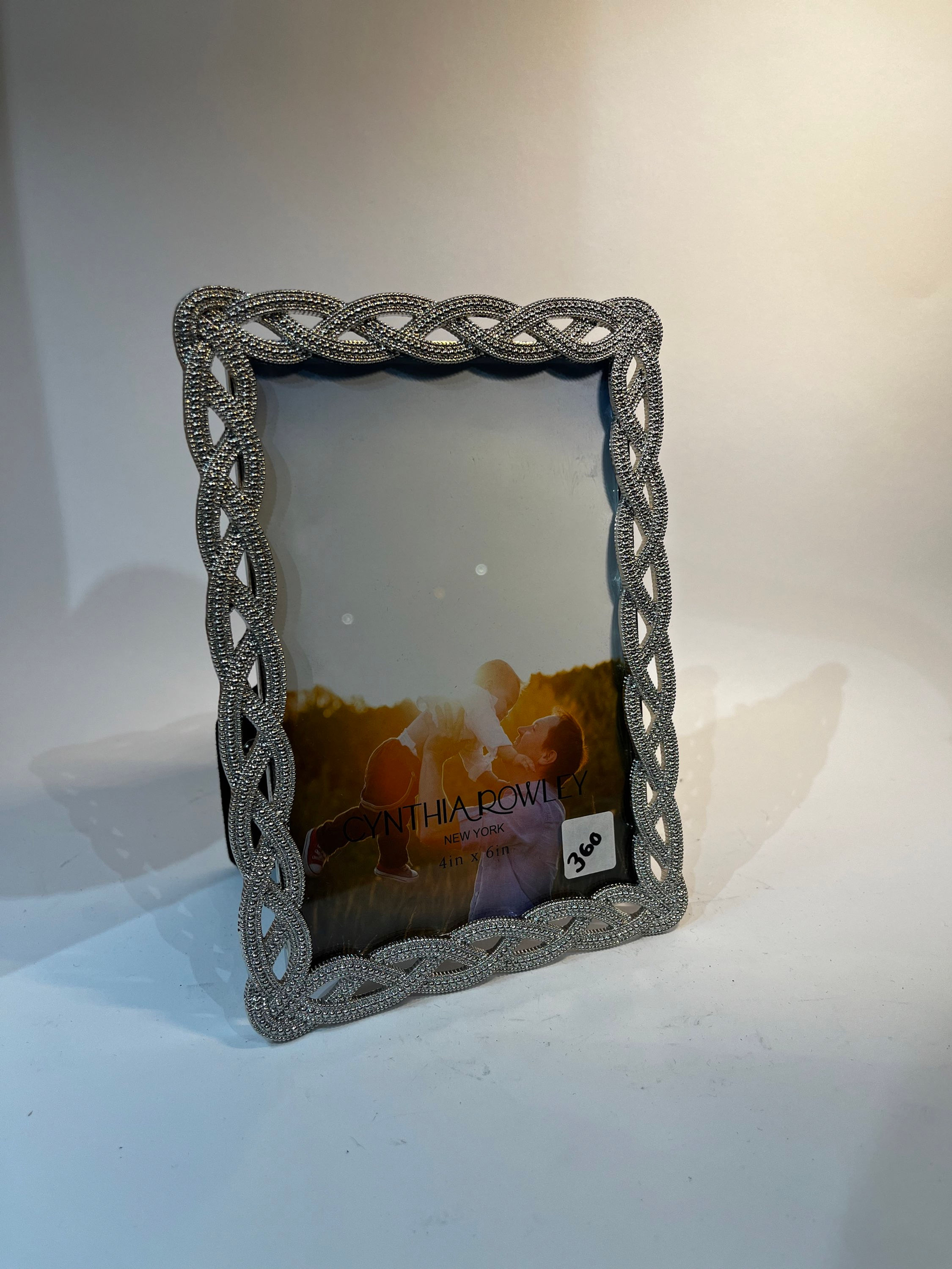 Porta retratos plateado con brillos 