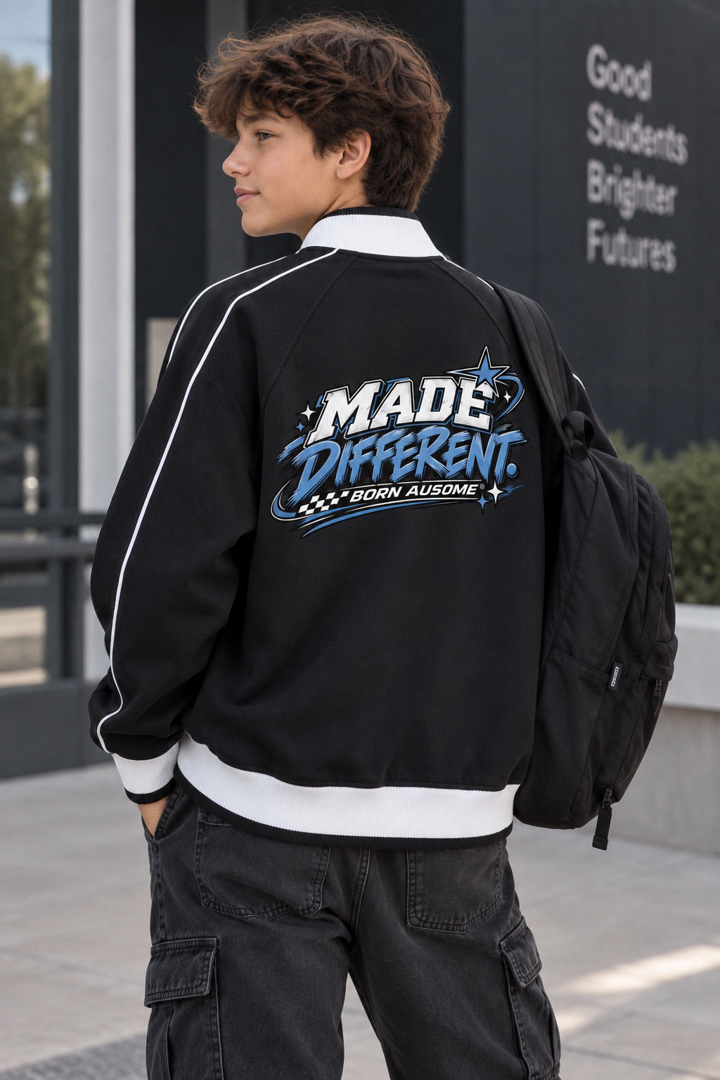 Made Different Raglan Sleeve Zip Track Jacket