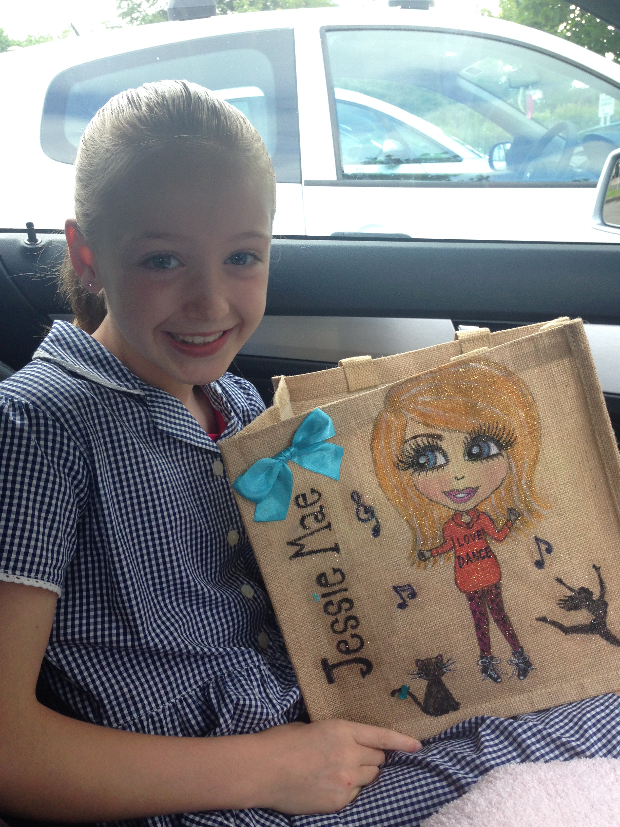 personalised jute dancer bag