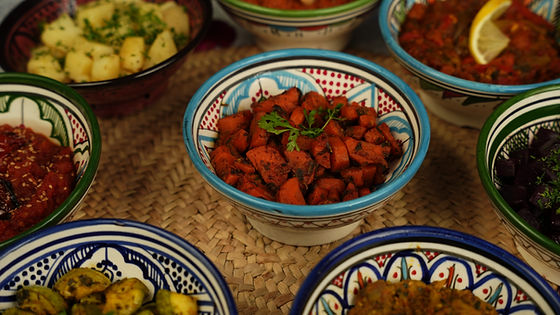 Assortiments de Salades Marocaines - Assortment of three Moroccan Salads