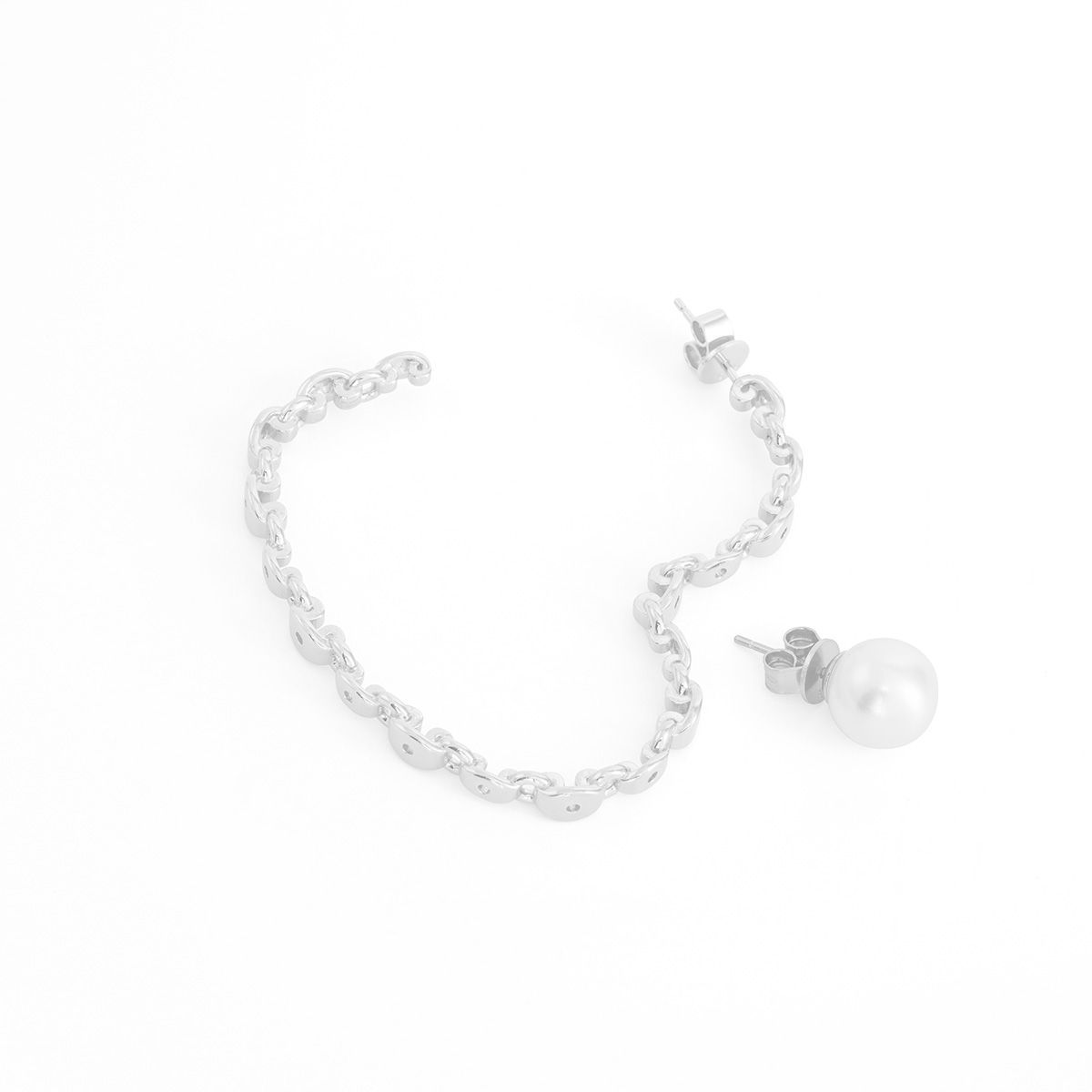 Silver Heart Hoop Earring