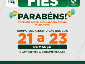 FIES- DATAS DE INCRIÇÃO PARA OS DIAS 21 a 23 DE MARÇO.