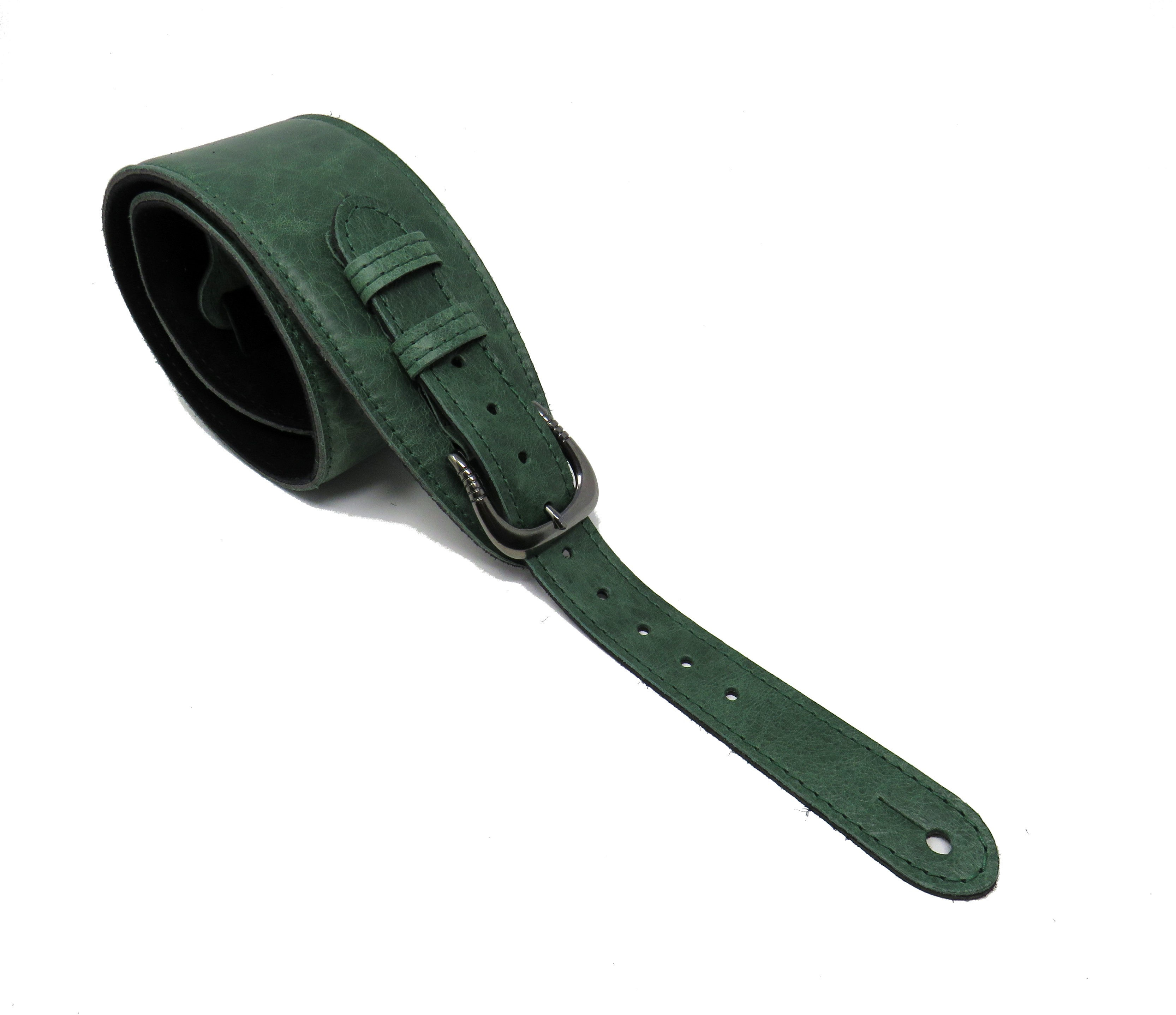 Irish Music Gifts 2.75" FAB Softy Premium Leather Guitar Strap Green