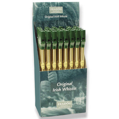 Feadóg Brass D Tin Whistle 36 Piece Display Irish Music Gifts