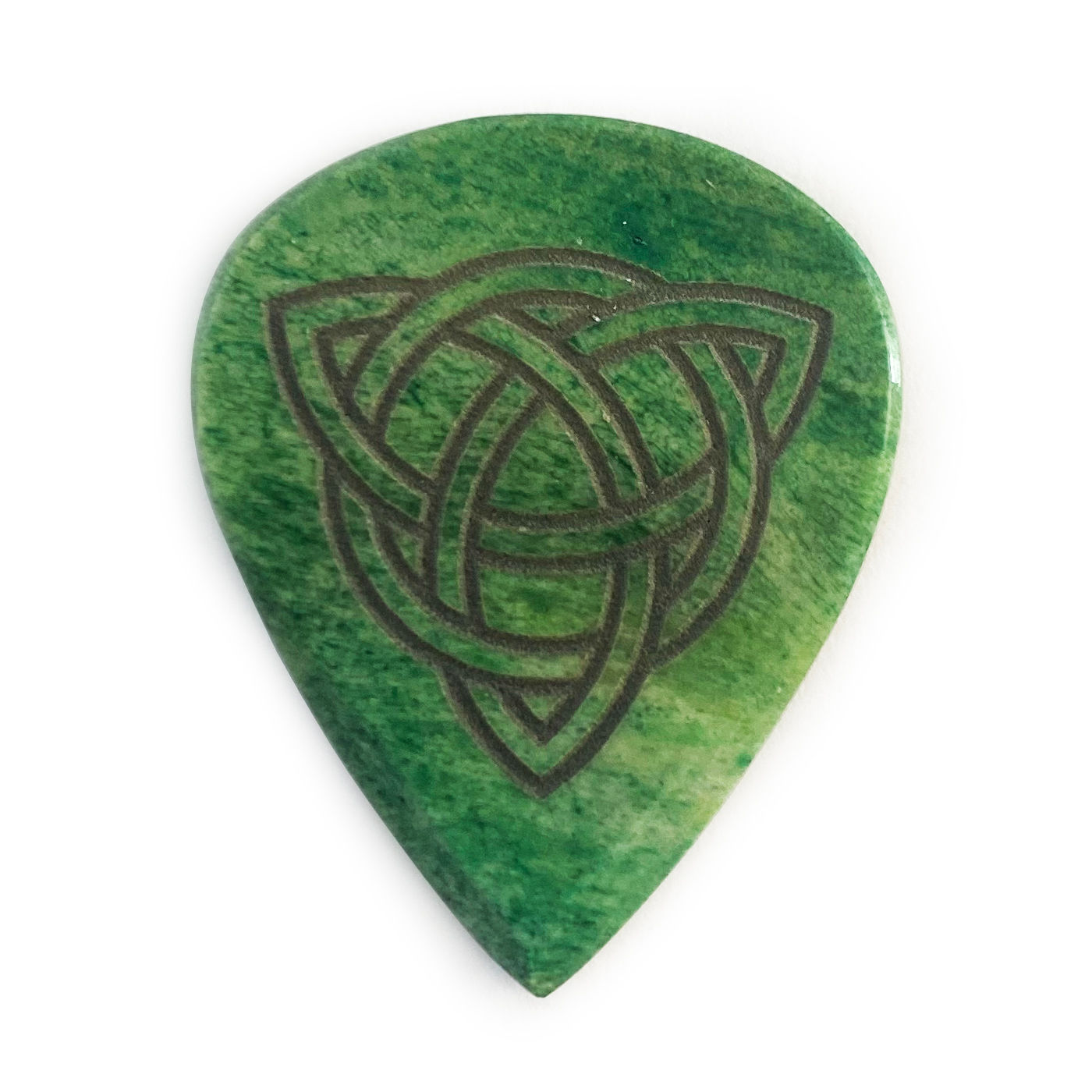 Irish Music Gifts Timber Tones Trinity  Green Bone Ireland Guitar Pick