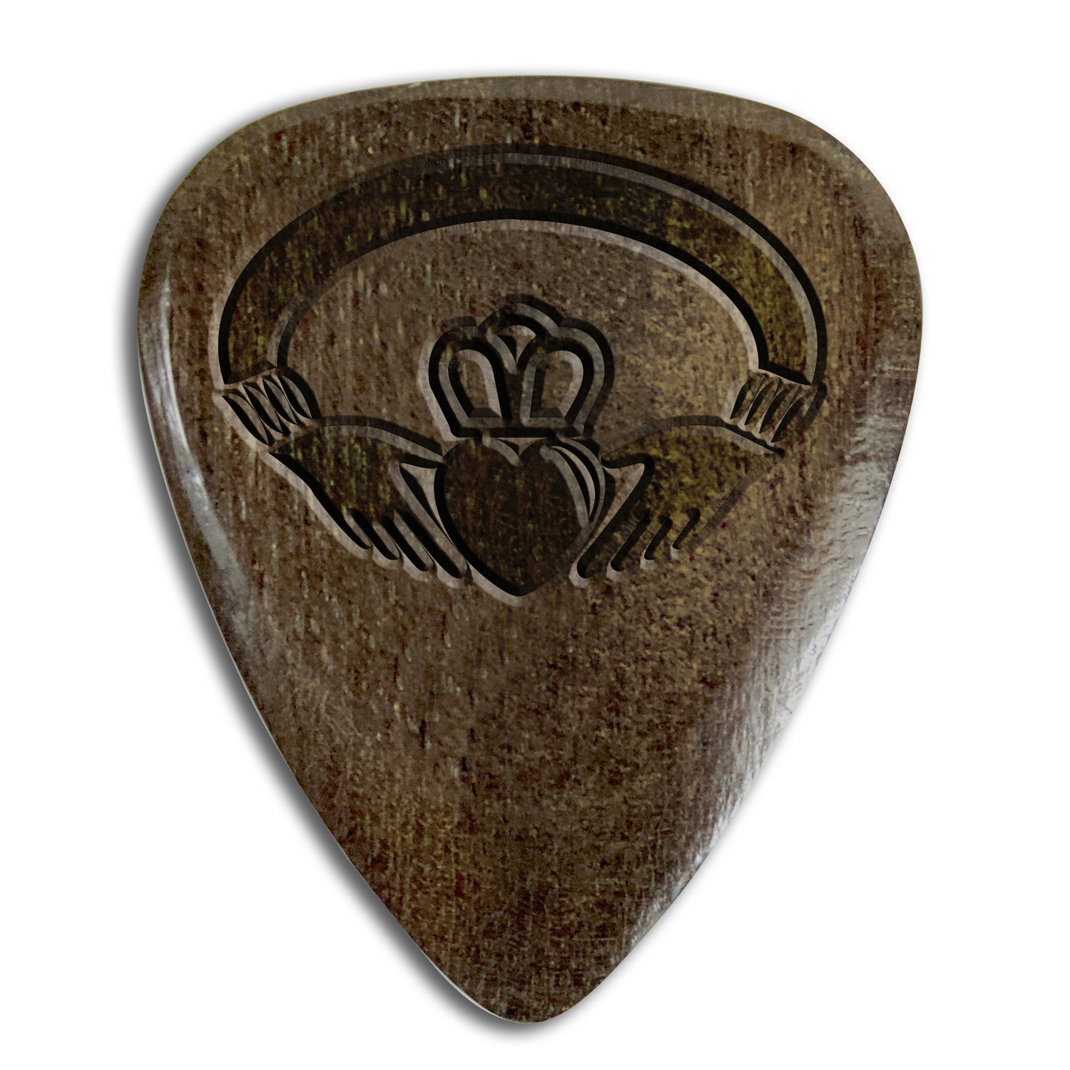 Claddagh Ring Design Wooden Guitar Plectrum