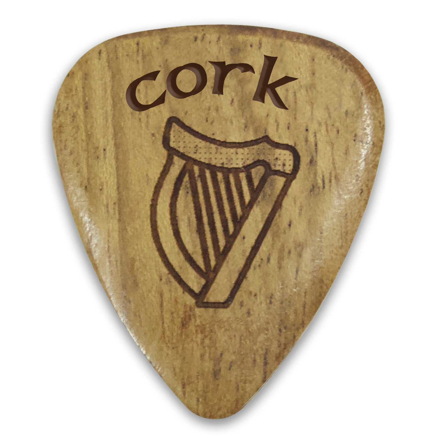 Cork Harp Design Wooden Guitar Pick