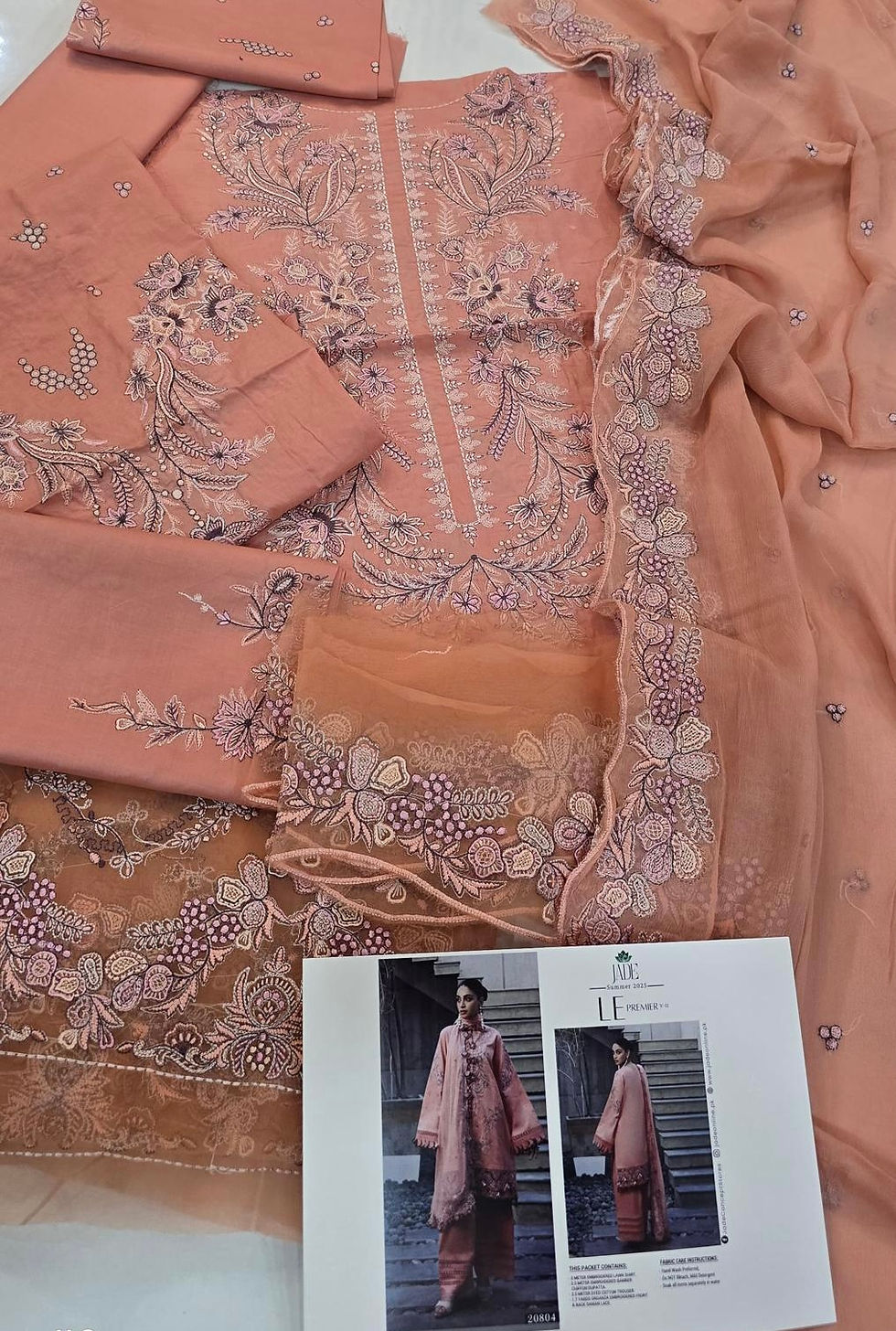 Thumbnail: Jade - Embroidered Lawn | Chiffon Dupatta