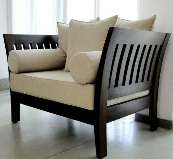 Thumbnail: Rubber wood 3+1+1 Long arm sofa