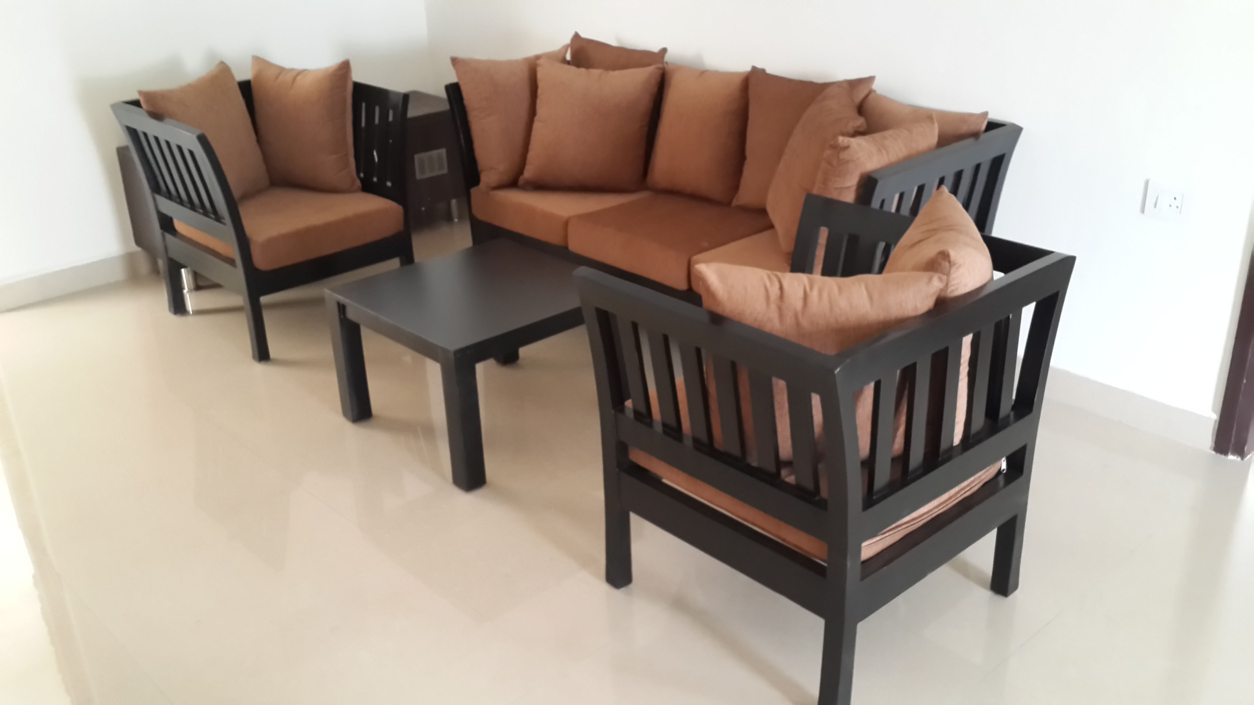 Rubber wood 3+1+1 Sofa