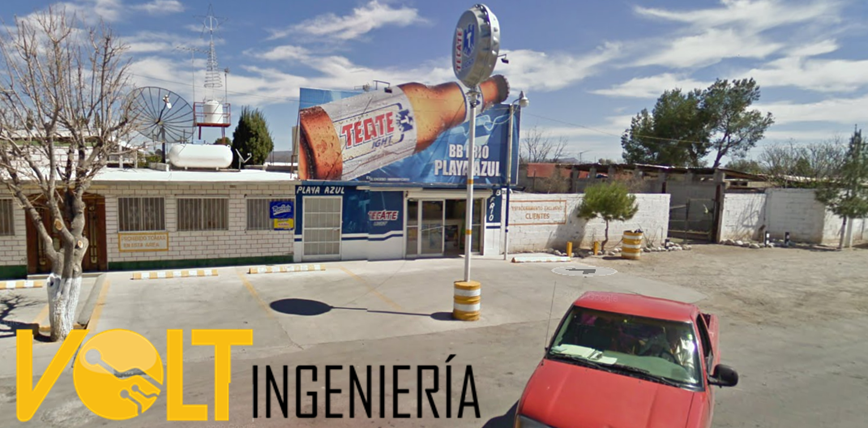 Expendio de cerveza con paneles solares