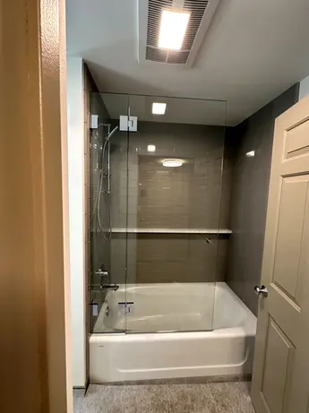 shower enclosure in a bathroom