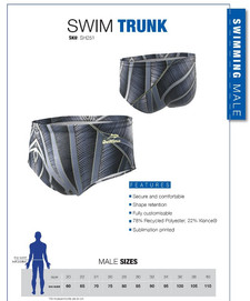swim trunk (aquashort) size chart