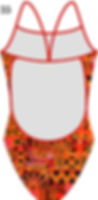 Delfina Classic Thin Straps SF333 swimsuit in Tribal Dawn print, made from eco‑friendly Carvico Xlance fabric