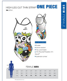 High leg thin straps - Diverback size chart
