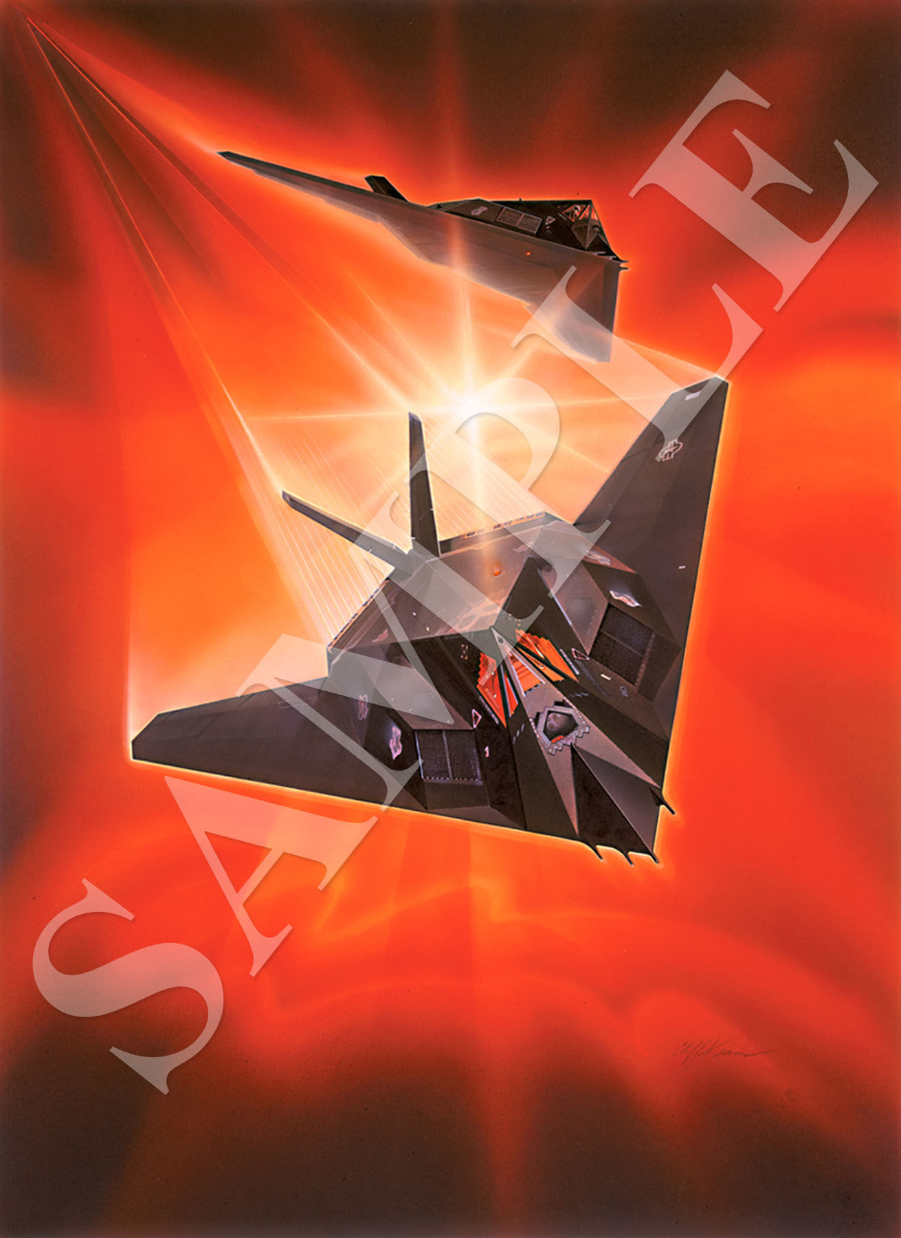Night Hawk Stealth Bomber (Original Painting)