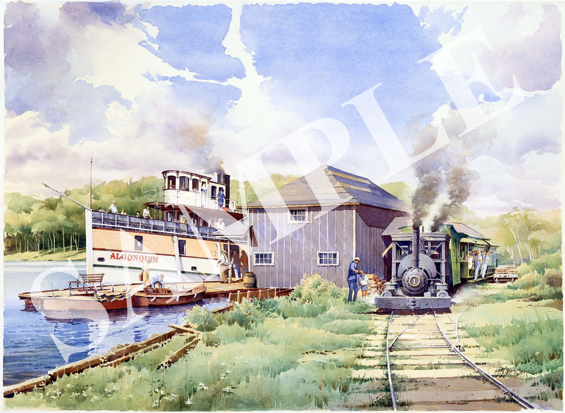 Steamer Algonquin Meets Portage Flyer