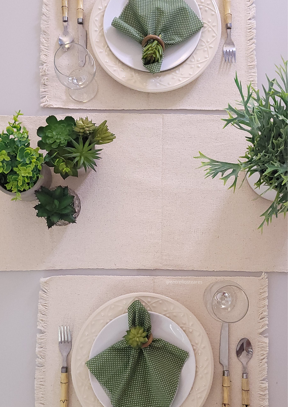 Miniatura: Jogo kit americano 7 peças CREME BOHO