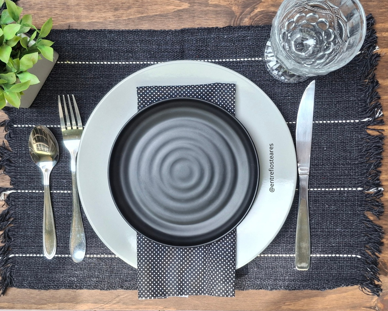 Jogo Kit Americano 7 peças BOHO GRAFITE 