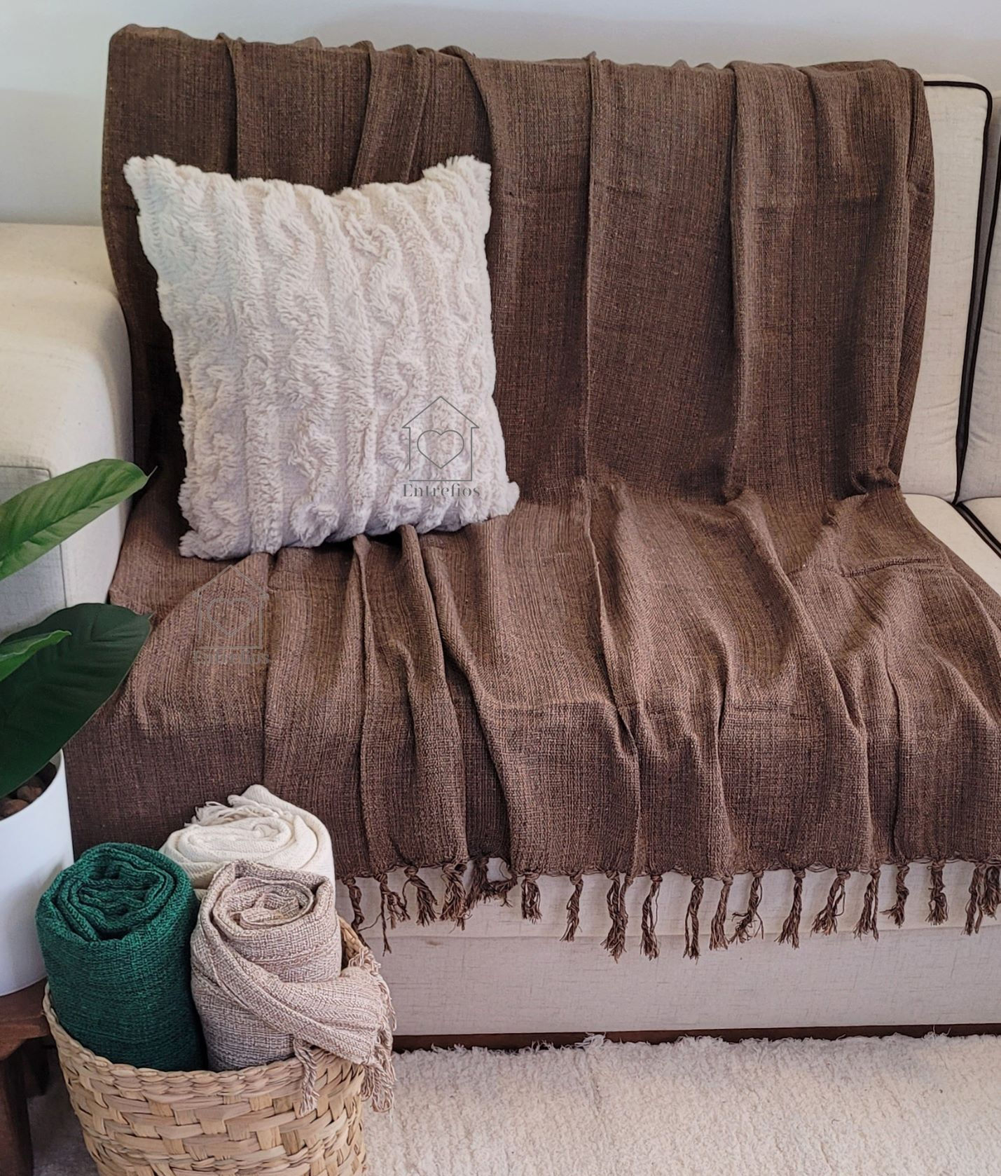 Manta sofá e cama 1,7x2,2m CHOCOLATE