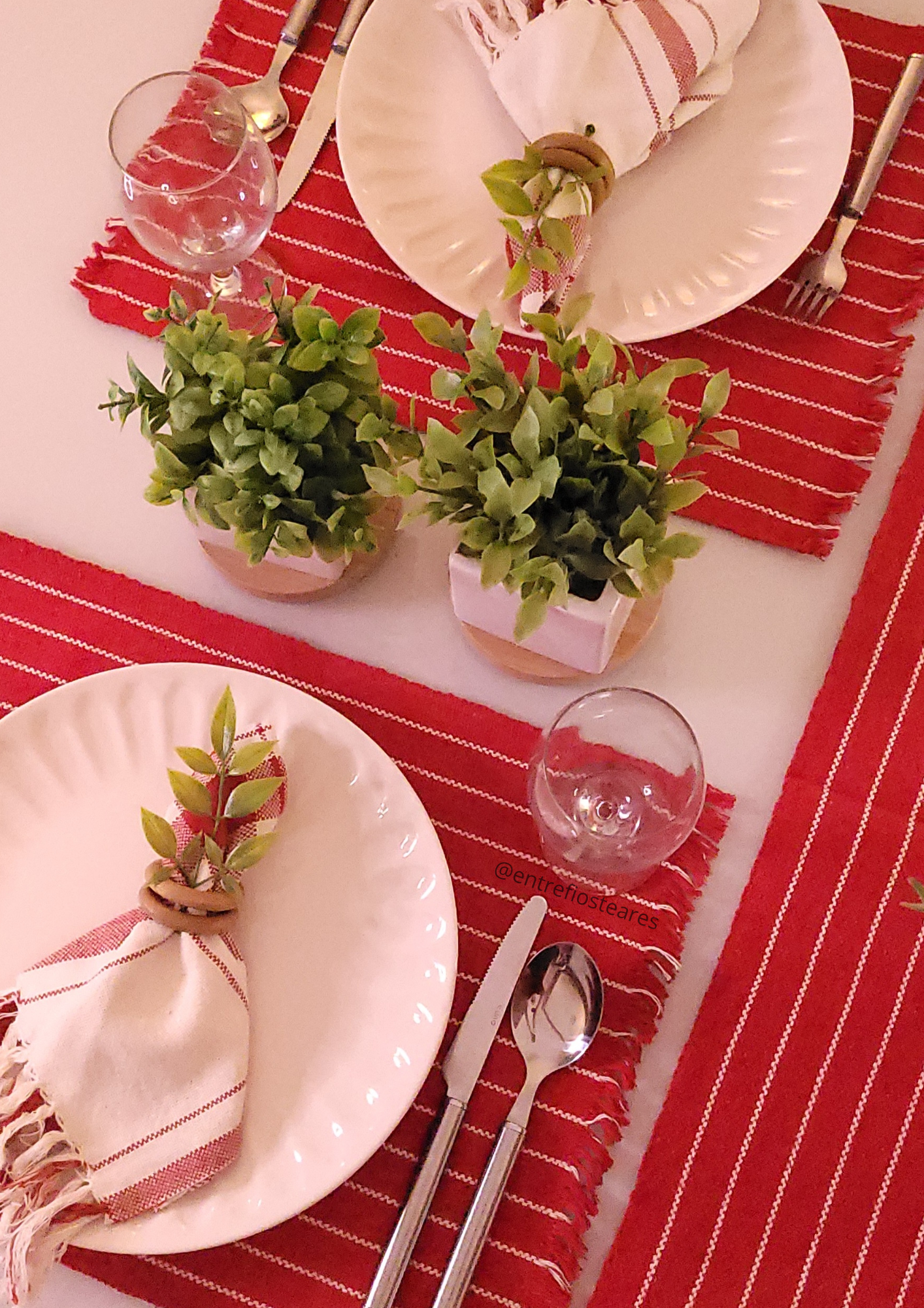 Jogo americano 7 peças BOHO LT VERMELHO