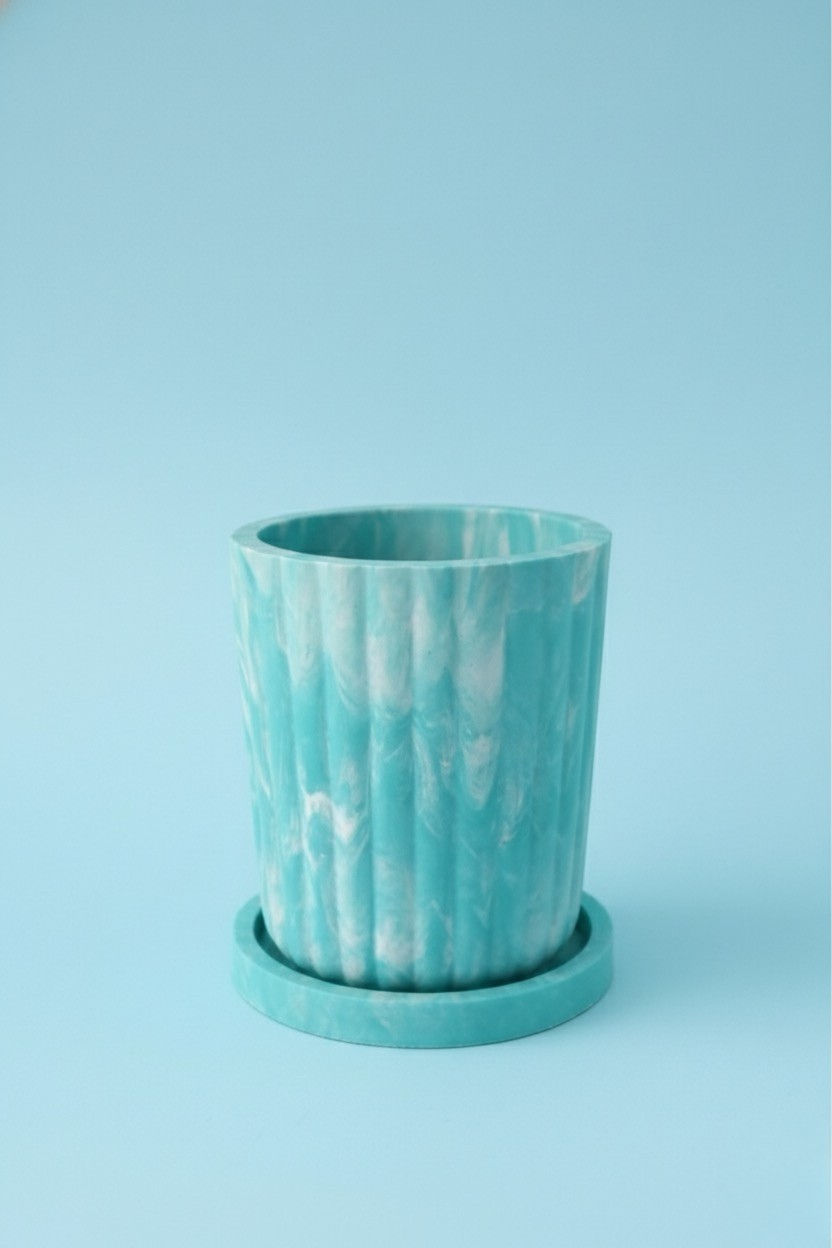 Thumbnail: Blue Lotus Eco-Planter & Coaster Set