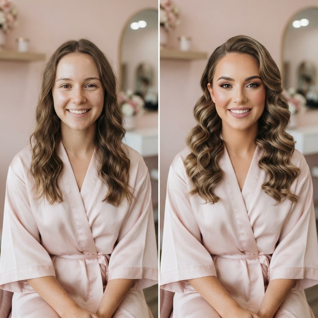 before and after of bride