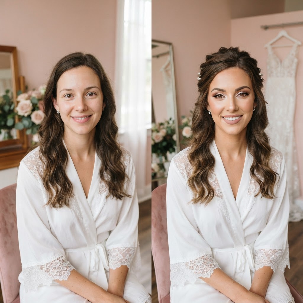 before and after of bride
