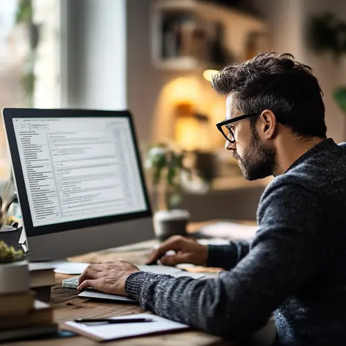 man working on computer