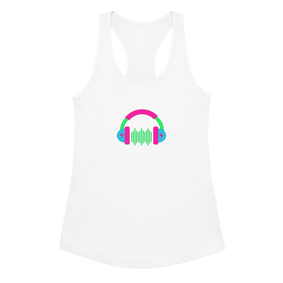Thumbnail: Women’s fitted racerback tank top with earphones
