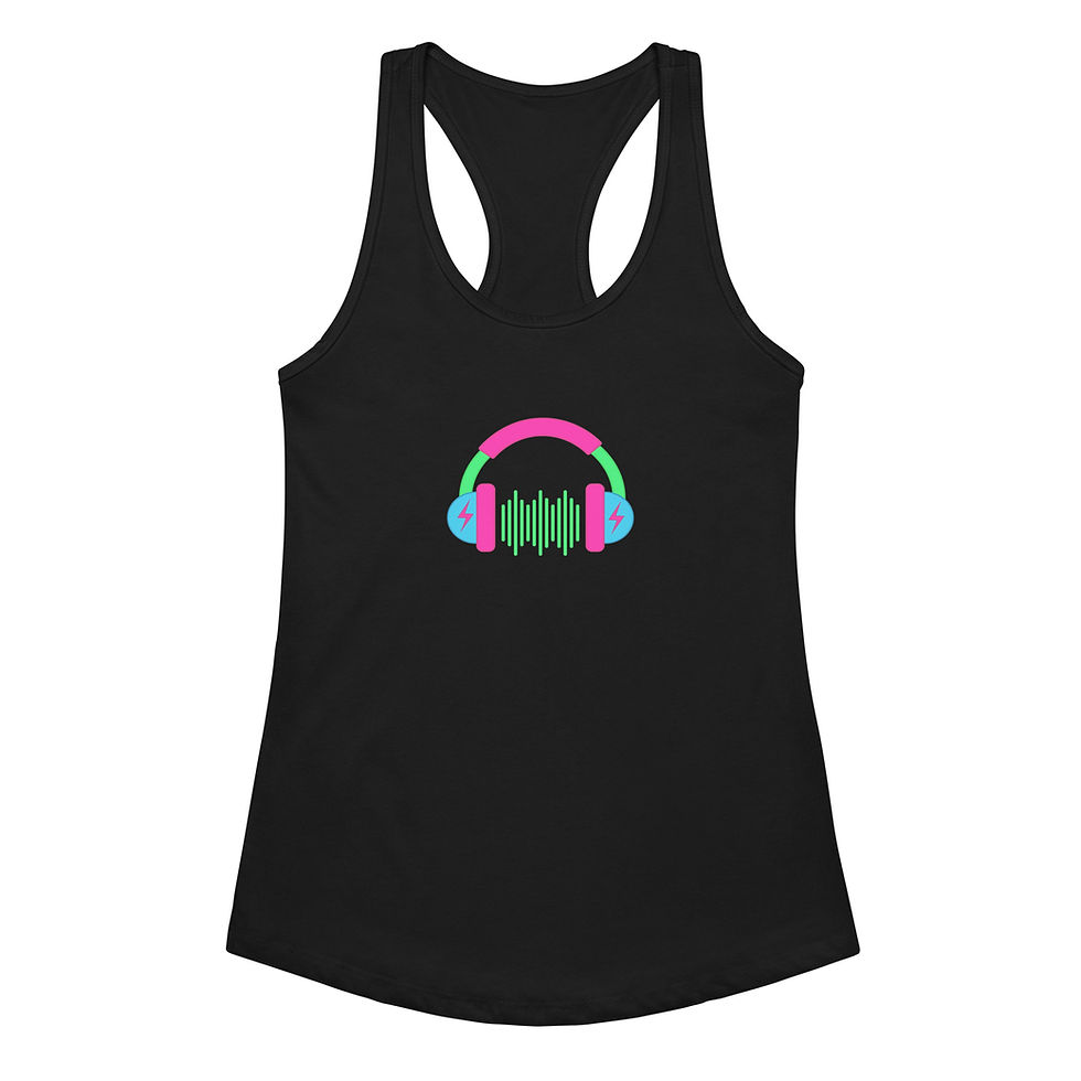 Thumbnail: Women’s fitted racerback tank top with earphones