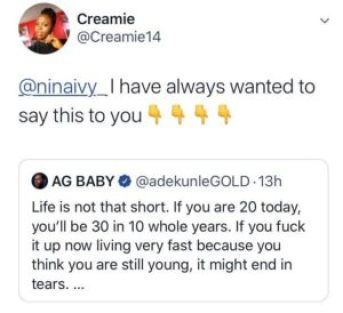 Nina replies follower who said she doesn’t