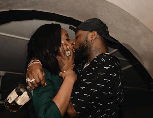 Davido shares photo of himself passionately kissing his partner, Chioma