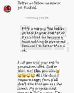 A social media user comes in hot on popular Nigerian Musician “Peter Okoye” who told him to go Bleep himself as well as his entire generation. It all started with a message he sent to the singer suggesting he should apologize to his twin brother so as to bring back peace between the music group “Psquare“. The social media user who responded to the reply whereby Peter Okoye told him to better “unfollow his page or get blocked” said See the screenshot of the full conversation:-