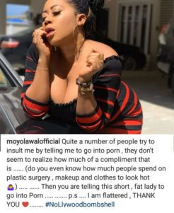 Actress, Moyo Lawal replies