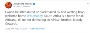 Julius Malema who lashed