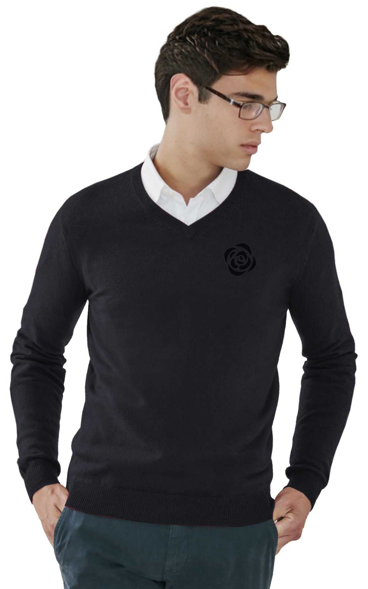 Black V- Neck Sweater