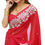 Thumbnail: Georgette Embroidered Saree With Blouse Piece - Red