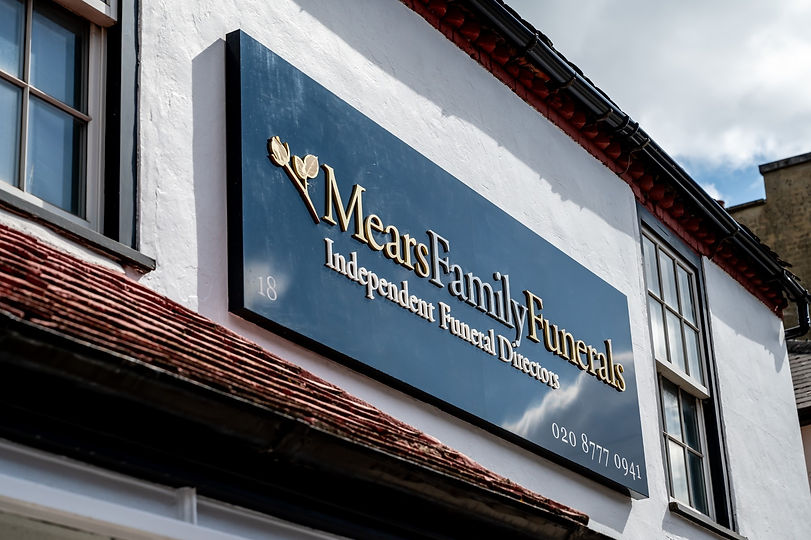 Mears Family Funerals Building sign