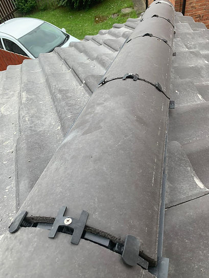 Close-up of a ridge roof