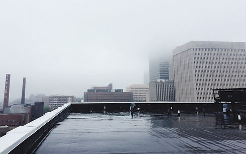 Rooftop view of an industrial area