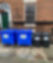 Liver Waste bins outside of building