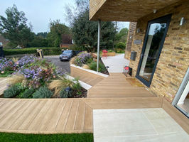Exquisite decking outside a beautiful house