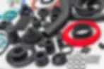 A collection of various rubber and plastic components, including seals, gaskets, tubes, and rings