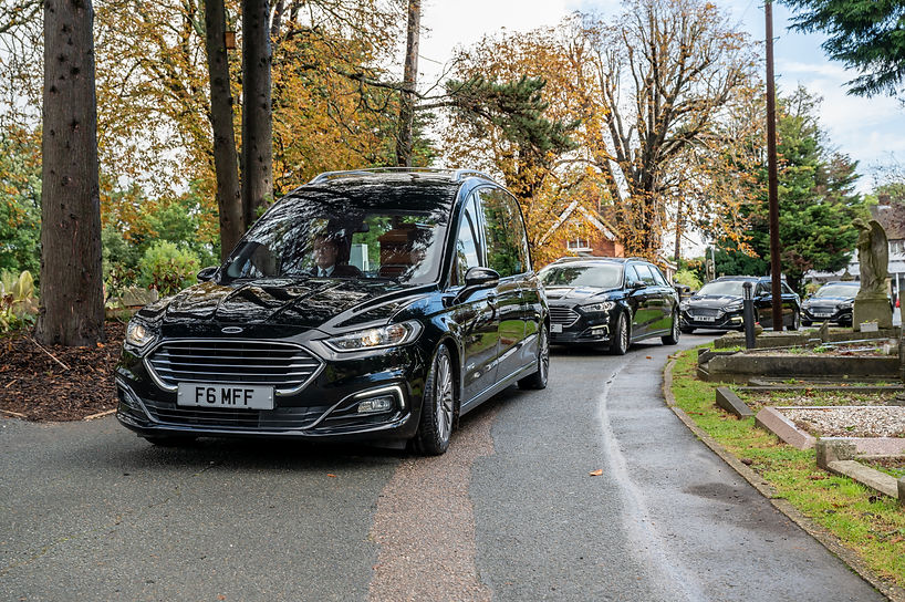Line of funeral cars