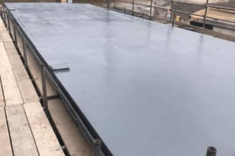 Close-up view of fibreglass roofing