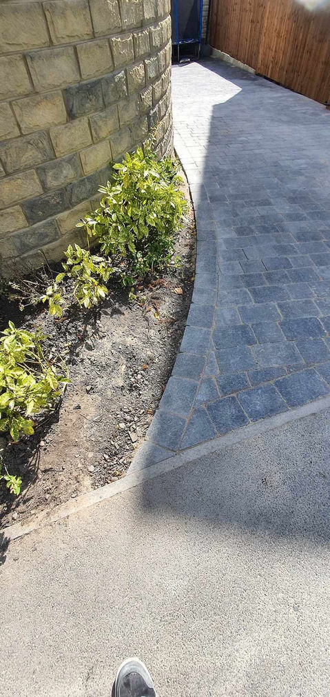 Close-up view of block paving in a driveway