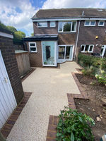 Gravel paving outside a house